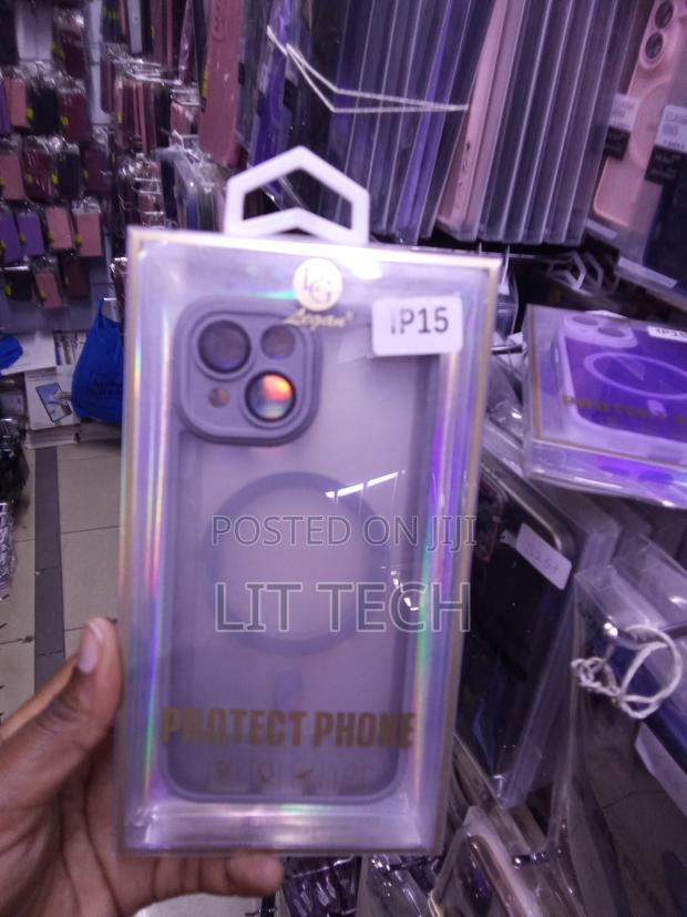 Gray Translucent MagSafe Case With Lense Protector for Apple iPhone 15 - main view