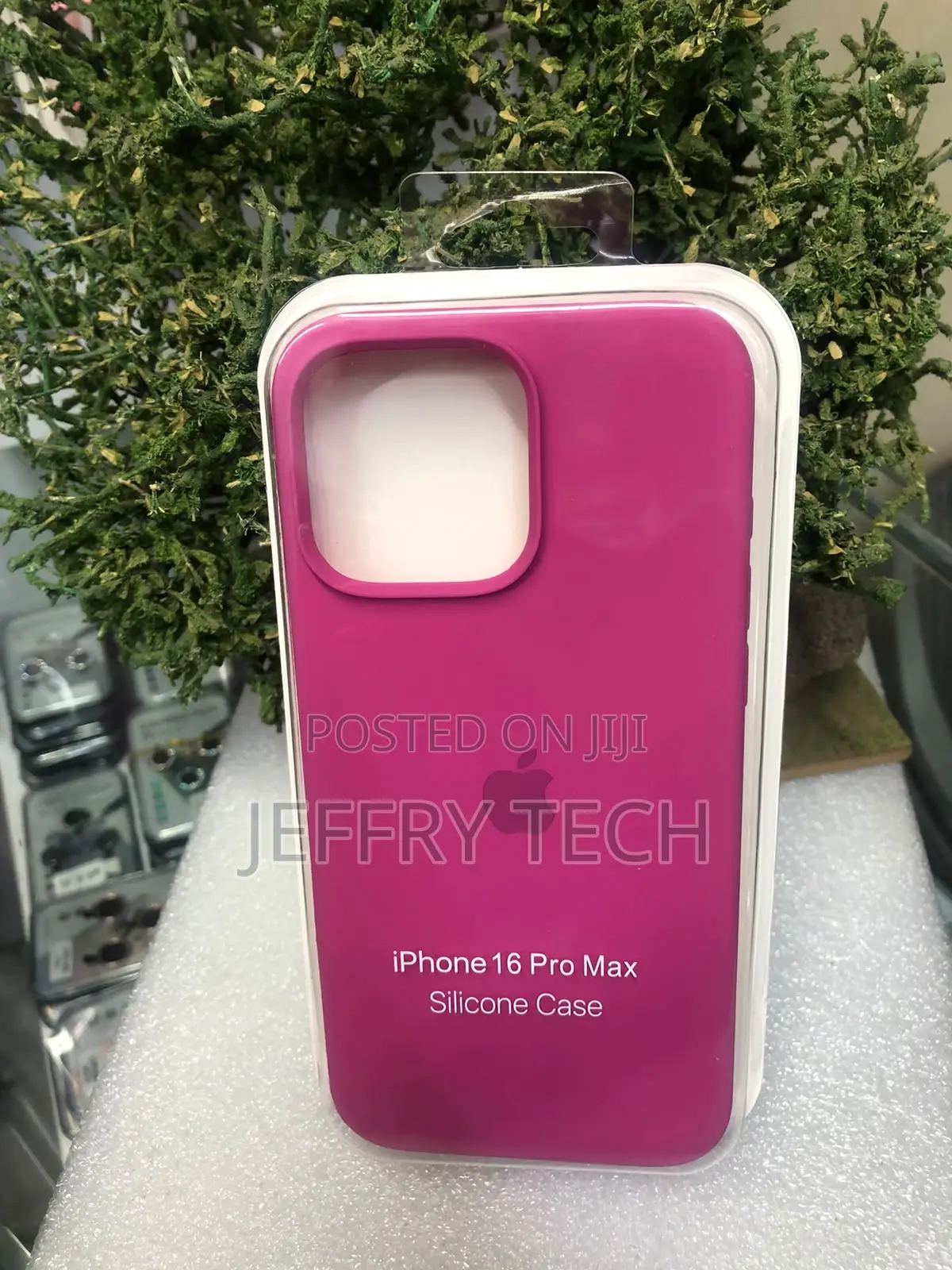 Vibrant Pink Silicone Phone Case in a Clear for the iPhone 15 Pro Max