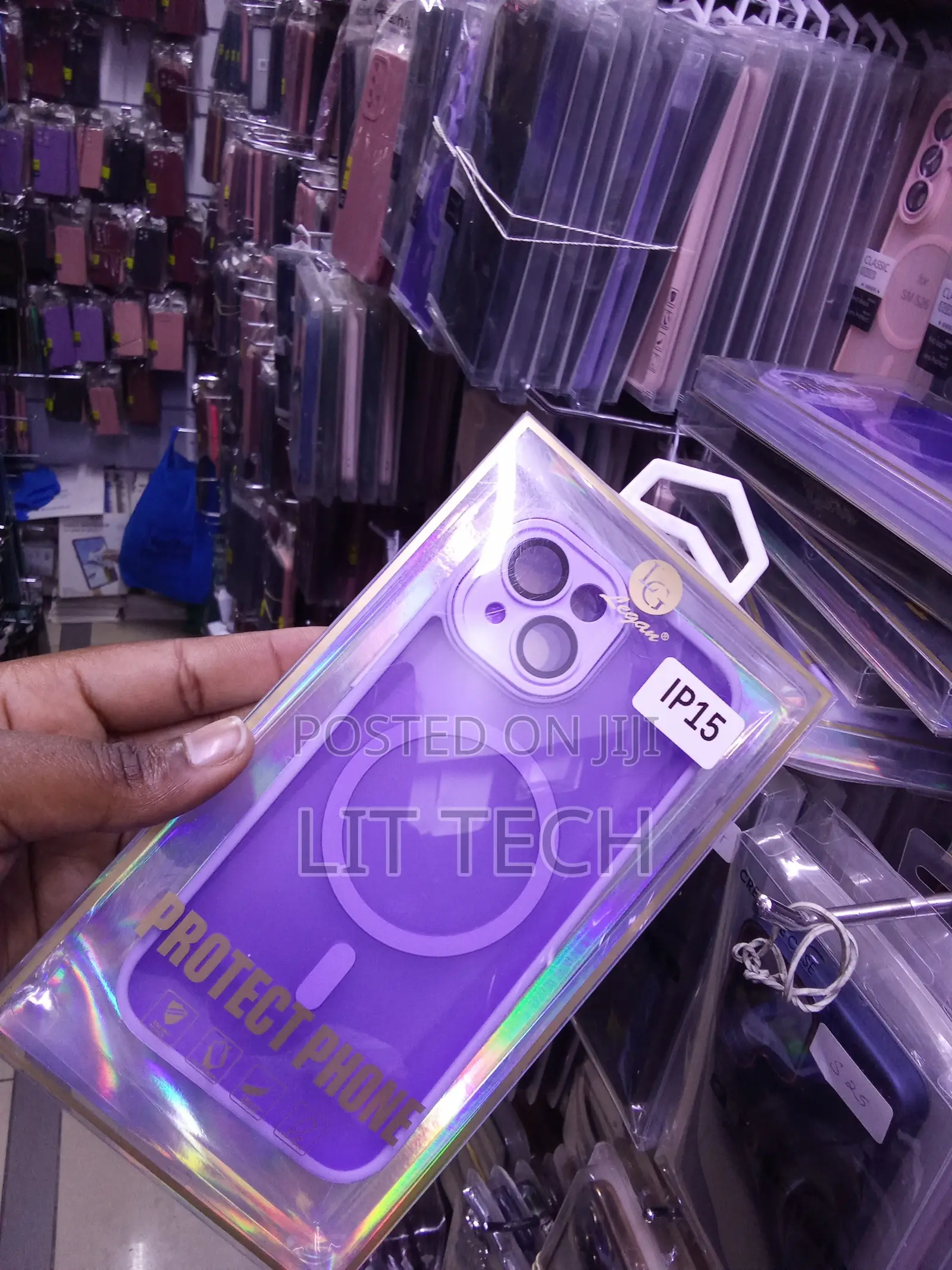 Lavender Translucent MagSafe Case With Lense Protector for iPhone 15