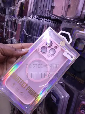 Pink Translucent MagSafe Case With Lense Protector for iPhone 15 Pro