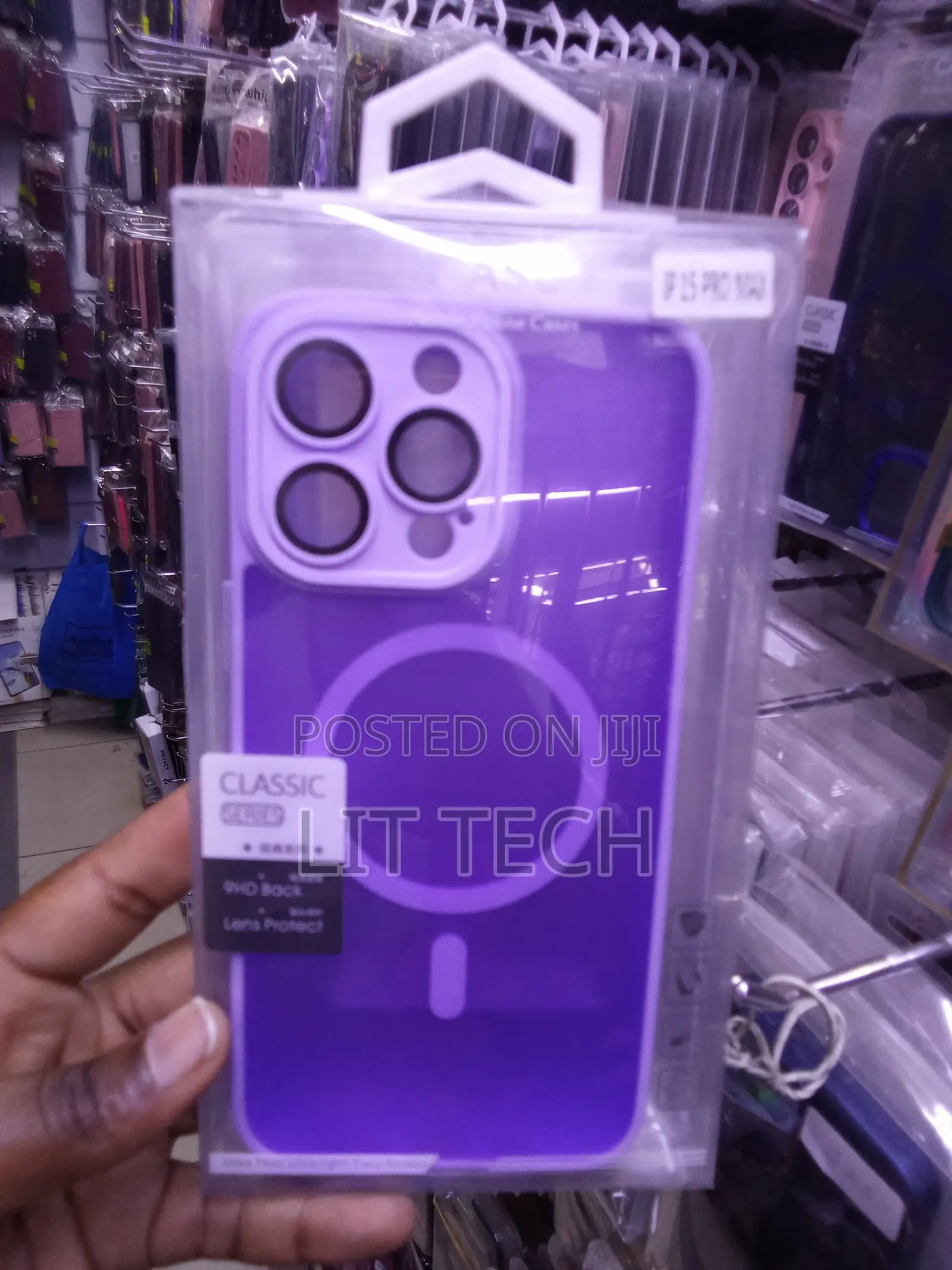 Translucent Matte MagSafe Case With Lense for iPhone 15 Pro Max-Purple
