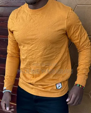 Men’s White Long Sleeve Crew Neck T-Shirt –GST