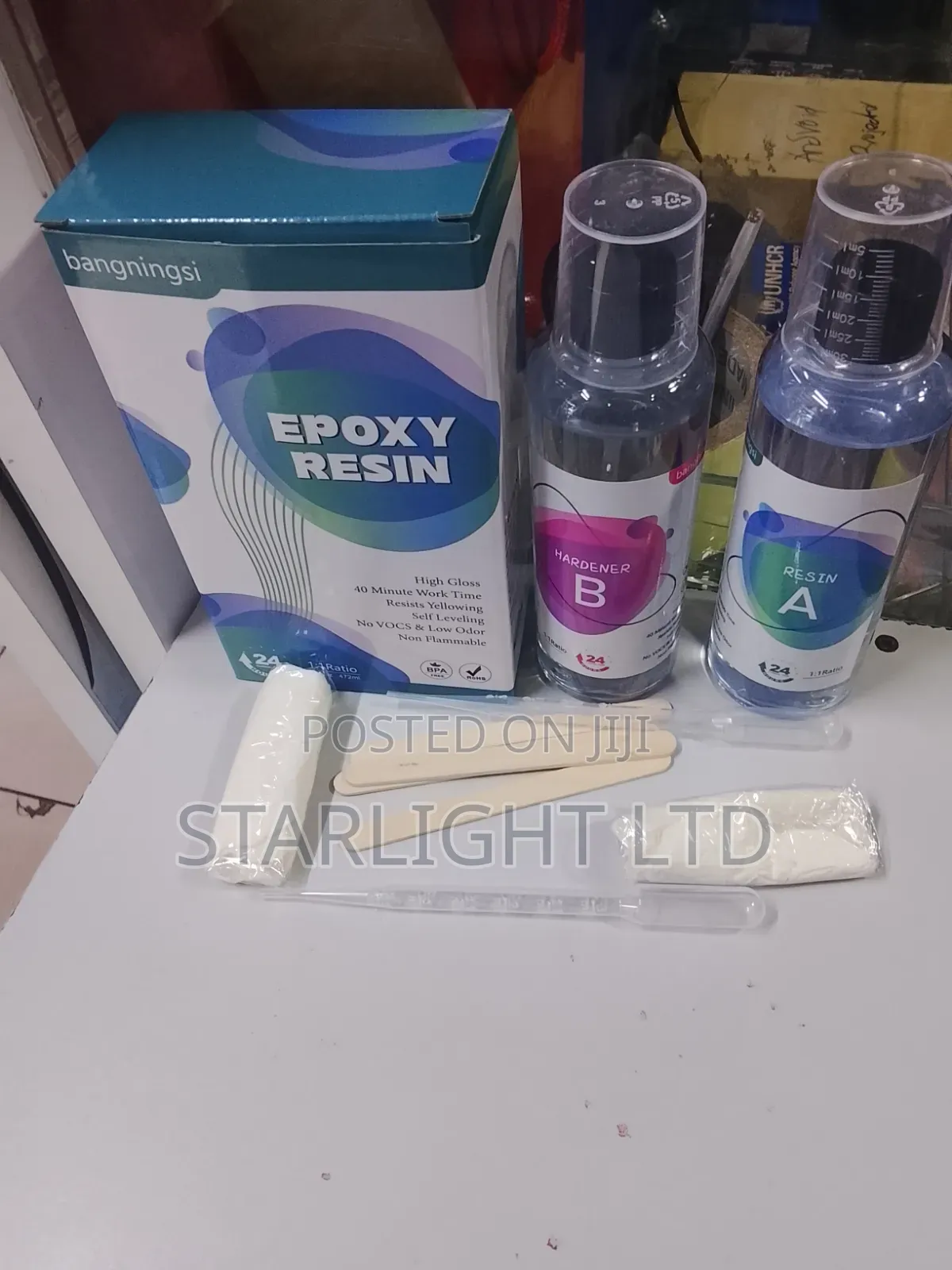 Bangningsi High-Gloss Epoxy Resin Kit (16 Fl. Oz / 427ml)