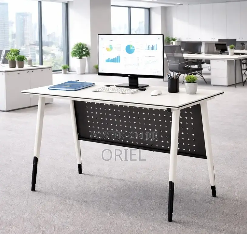 Office Table : Metal 4 Legs 120CM Office Table