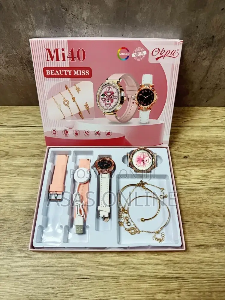 Okpu MI40 Ultra Smartwatch 4-in-1 Combo Kit – Brand New!