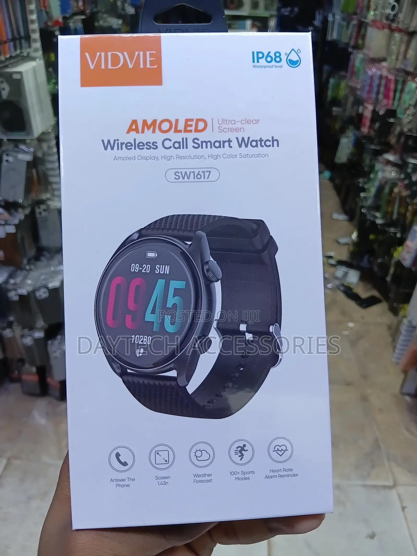 VIDVIE SW1617 AMOLED Round-Shaped Wireless Call Smart Watch