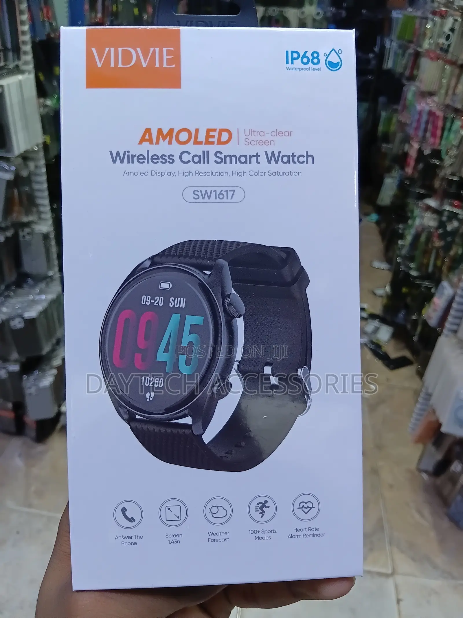 VIDVIE SW1617 AMOLED Round-Shaped Wireless Call Smart Watch
