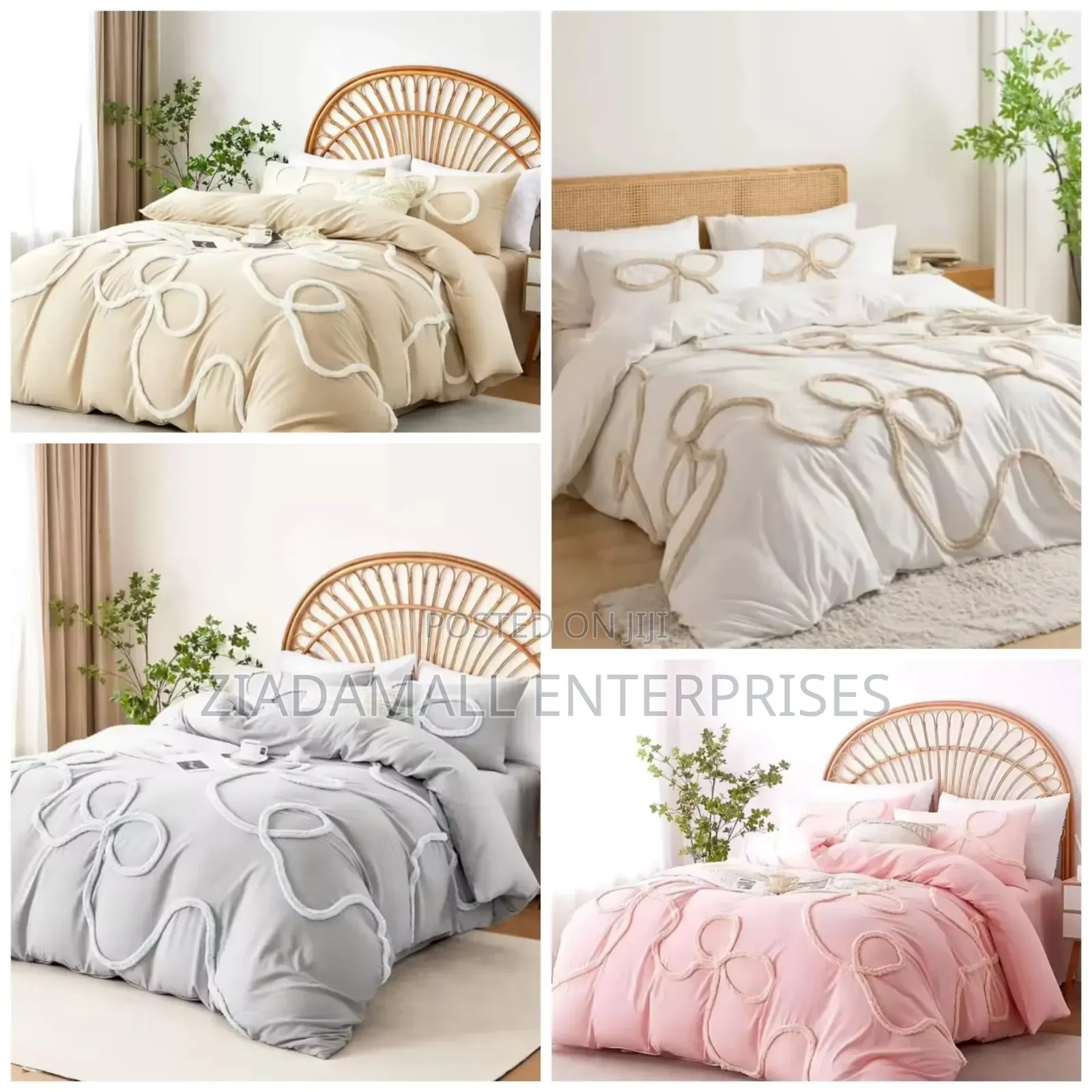 Luxurious Bowknot Tufted Duvet Cover