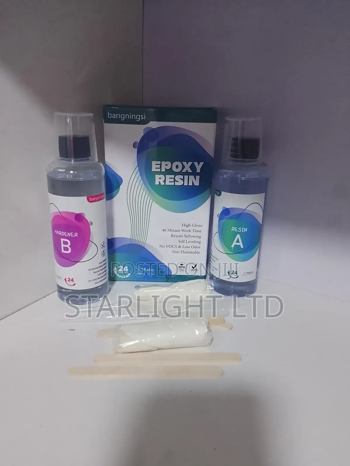 Bangningsi 24-Hour Curing Clear Epoxy Resin - 40 Minute Work Time