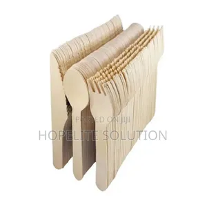 120pcs Wooden Cutlery Set
