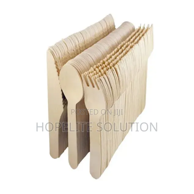 120pcs Wooden Cutlery Set