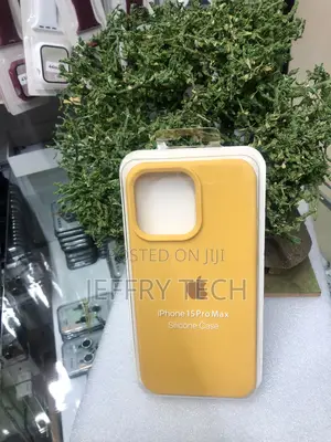 Yellow iPhone 15 Pro Max Silicone Case Enclosed Retail Packaging