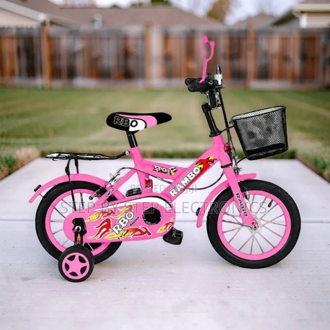 Activity-Boosting 4–6 Years Size 16 Inch Color Pink Kids Bike Bicycle