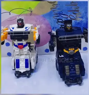 Robot Police Car With White and Blue Colours
