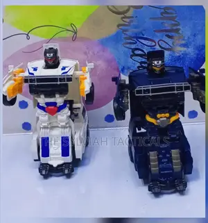 Robot Police Car With White and Blue Colours