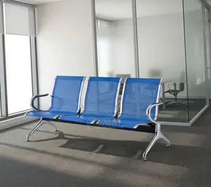 Office Bench : 3-Link Blue Steel Bench