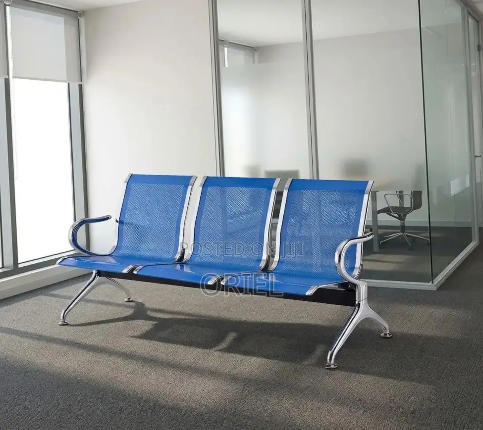 Office Bench : 3-Link Blue Steel Bench