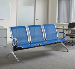 Office Bench : 3-Link Blue Steel Bench