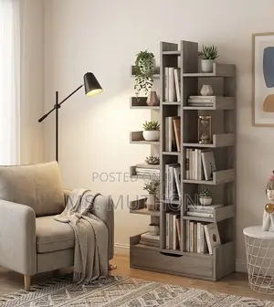 DIY Open-Back Vertical Geometric Bookcase