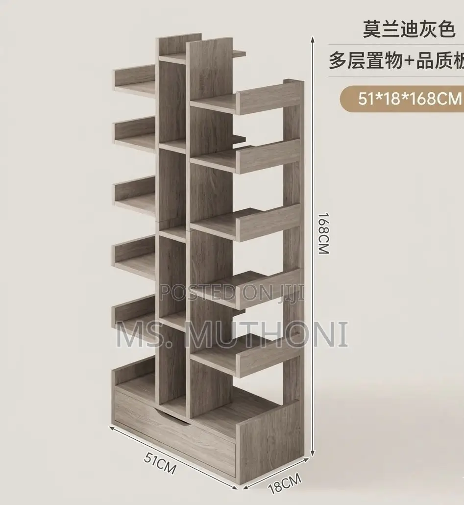 DIY Open-Back Vertical Geometric Bookcase