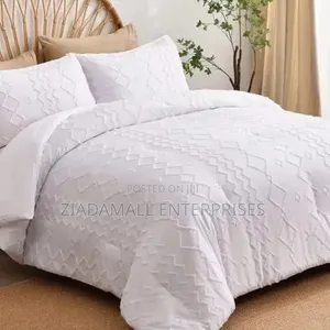 Luxury Tufted Wave Design Duvet Cover Set