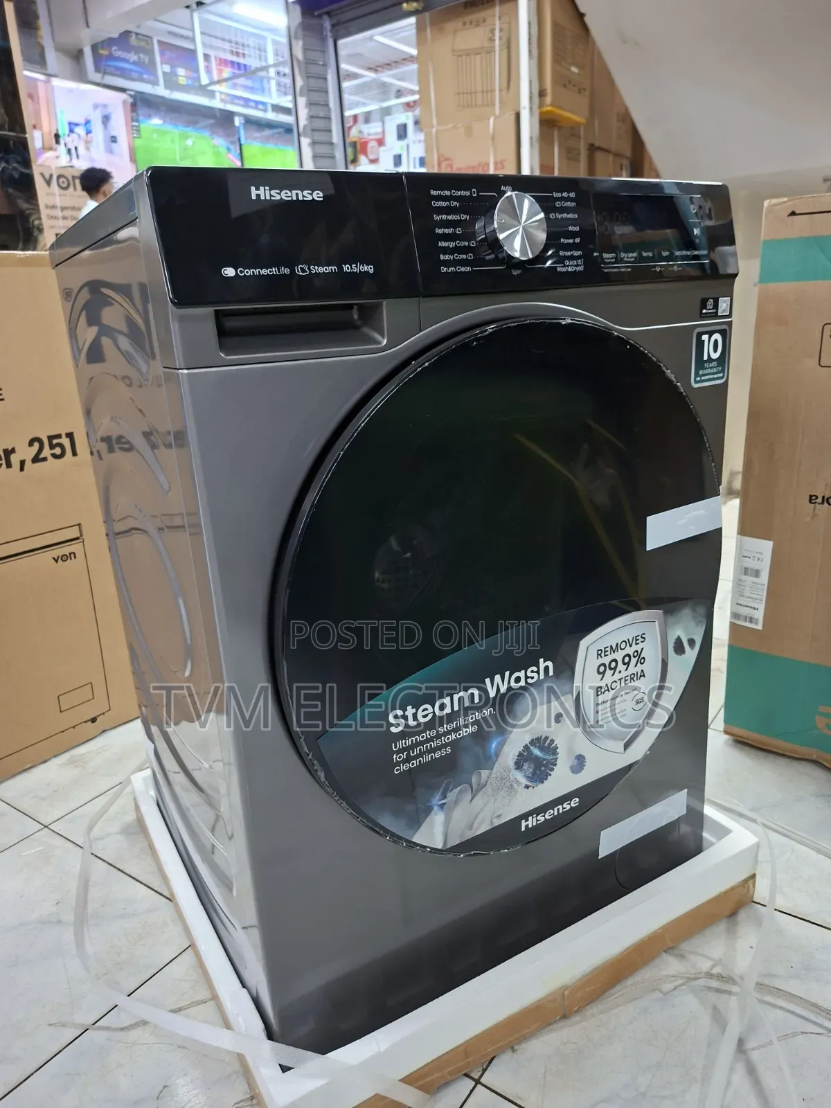 Hisense Washing Machine Front Load 10.5/6kg Wash Dry Full Automatic