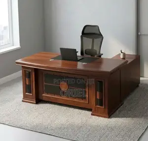 Office Desk : 1600MM Mahogany Finish Desk