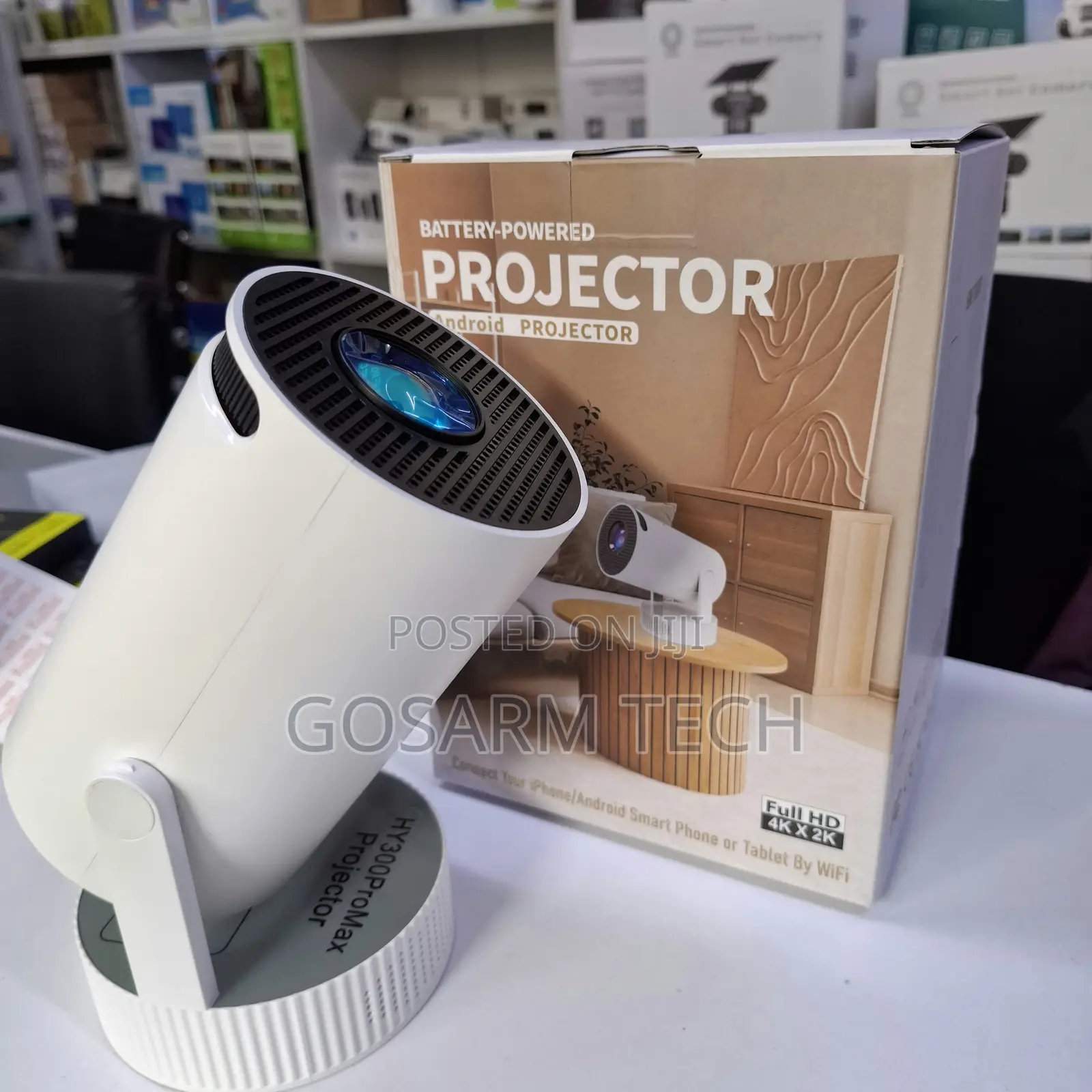 HY300 Pro Battery-Powered Smart Projector for Home Use