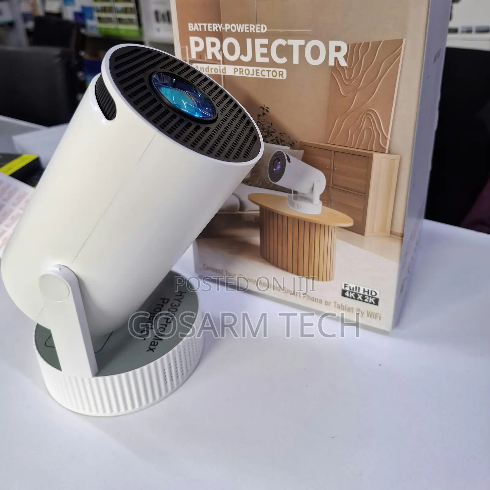 HY300 Pro Battery-Powered Smart Projector for Home Use