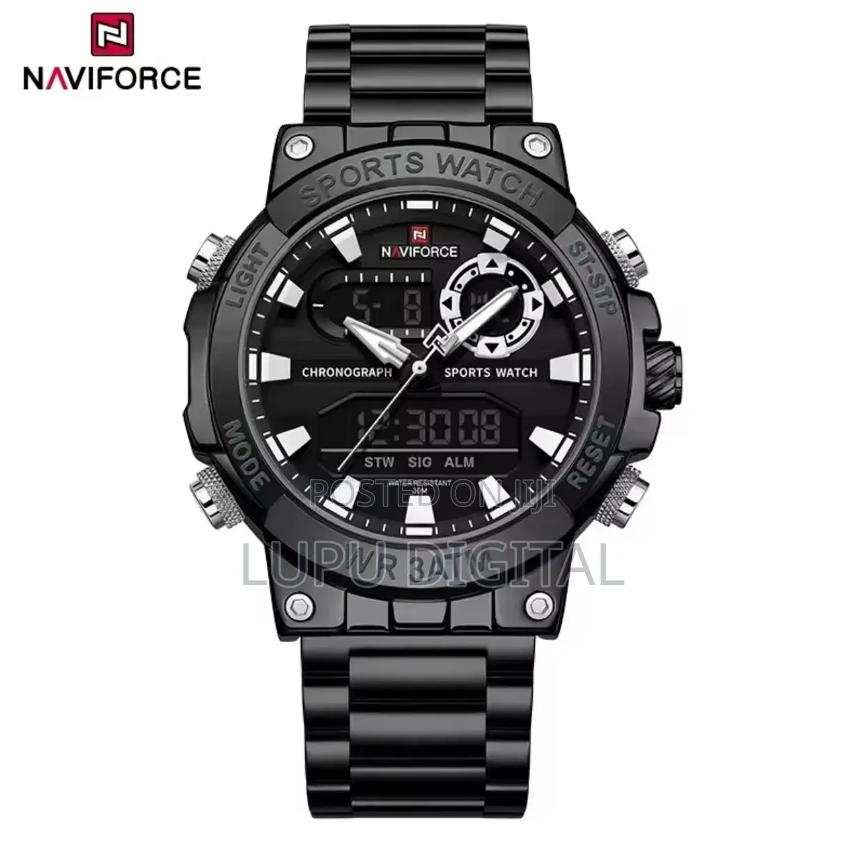 Naviforce Dual Time Gents Watch #Nf9237 Dual Display Water Resistant