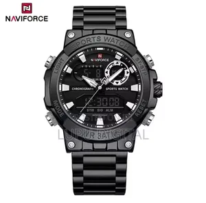 Naviforce Dual Time Gents Watch #Nf9237 Dual Display Water Resistant