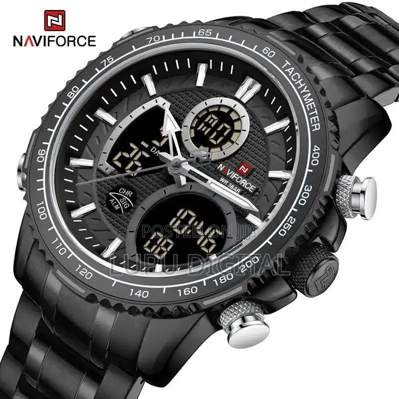 Naviforce Dual Time Gents Watch #Nf9237 Dual Display Water Resistant