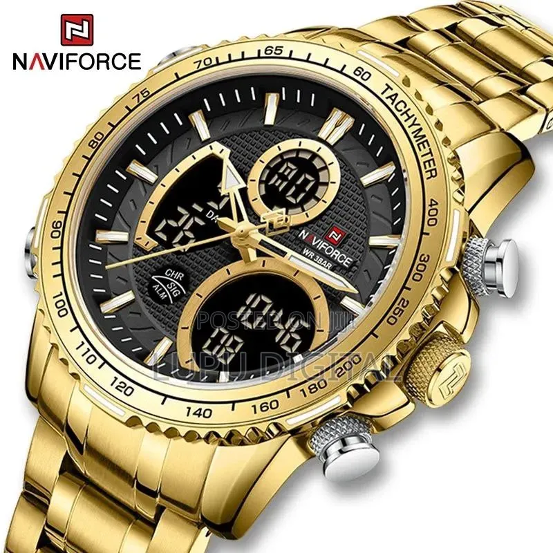 Naviforce Dual Time Gents Watch #Nf9237 Dual Display Water Resistant
