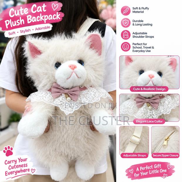 Cute Cat Plush Bagpack - main view