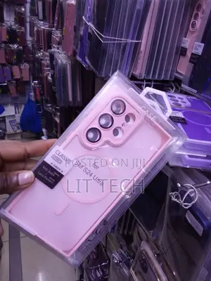 Translucent Matte MagSafe Pink Case With Lense for Galaxy S24 Ultra
