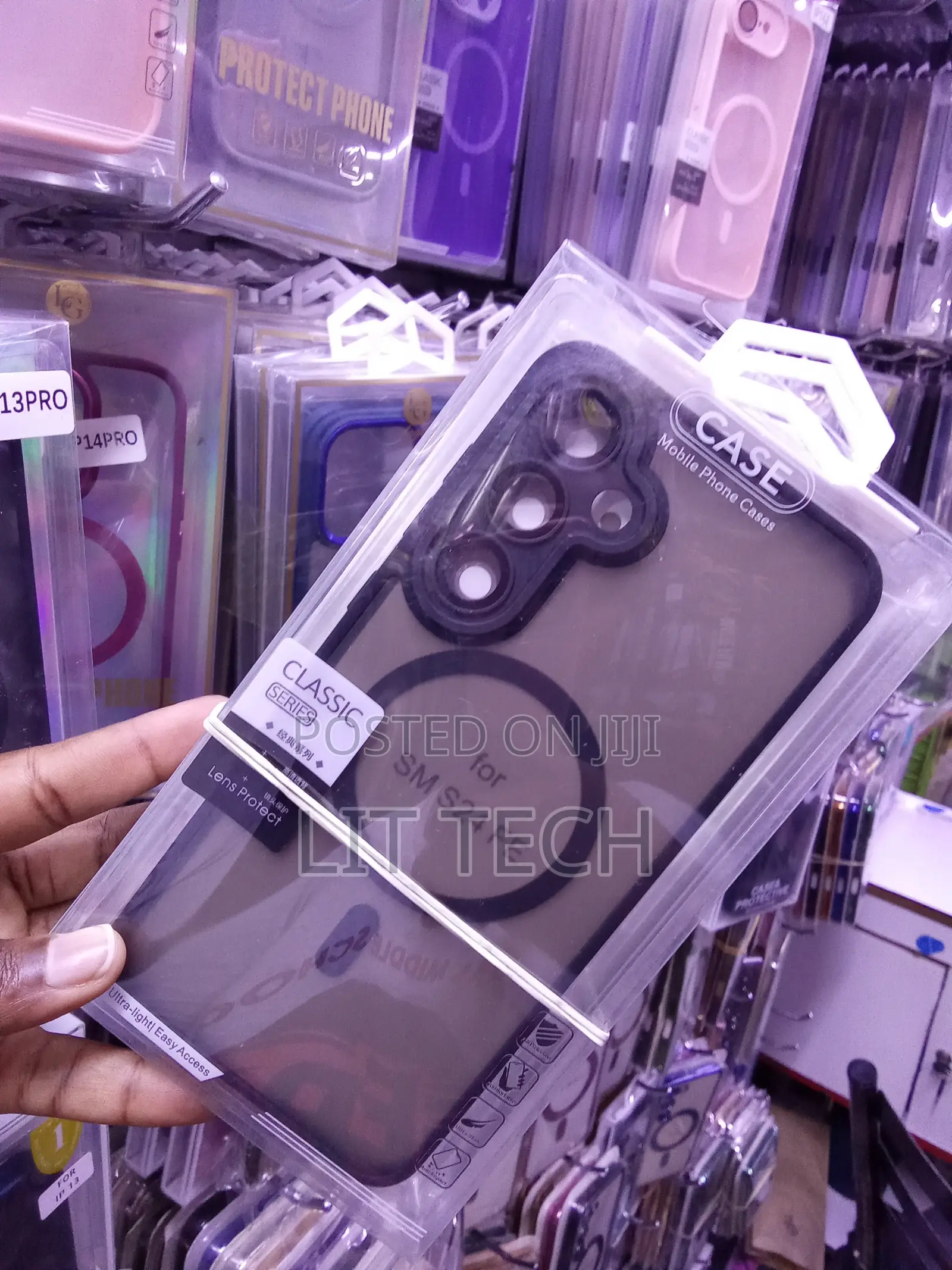 Translucent MagSafe Case With Lense for Samsung Galaxy S24 FE -Black