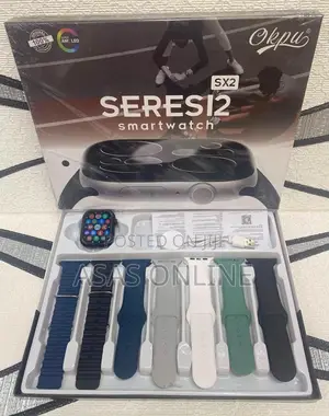 Premium Okpu SX2 Series 12 Smartwatch - 7-in-1 Strap Combo Pack
