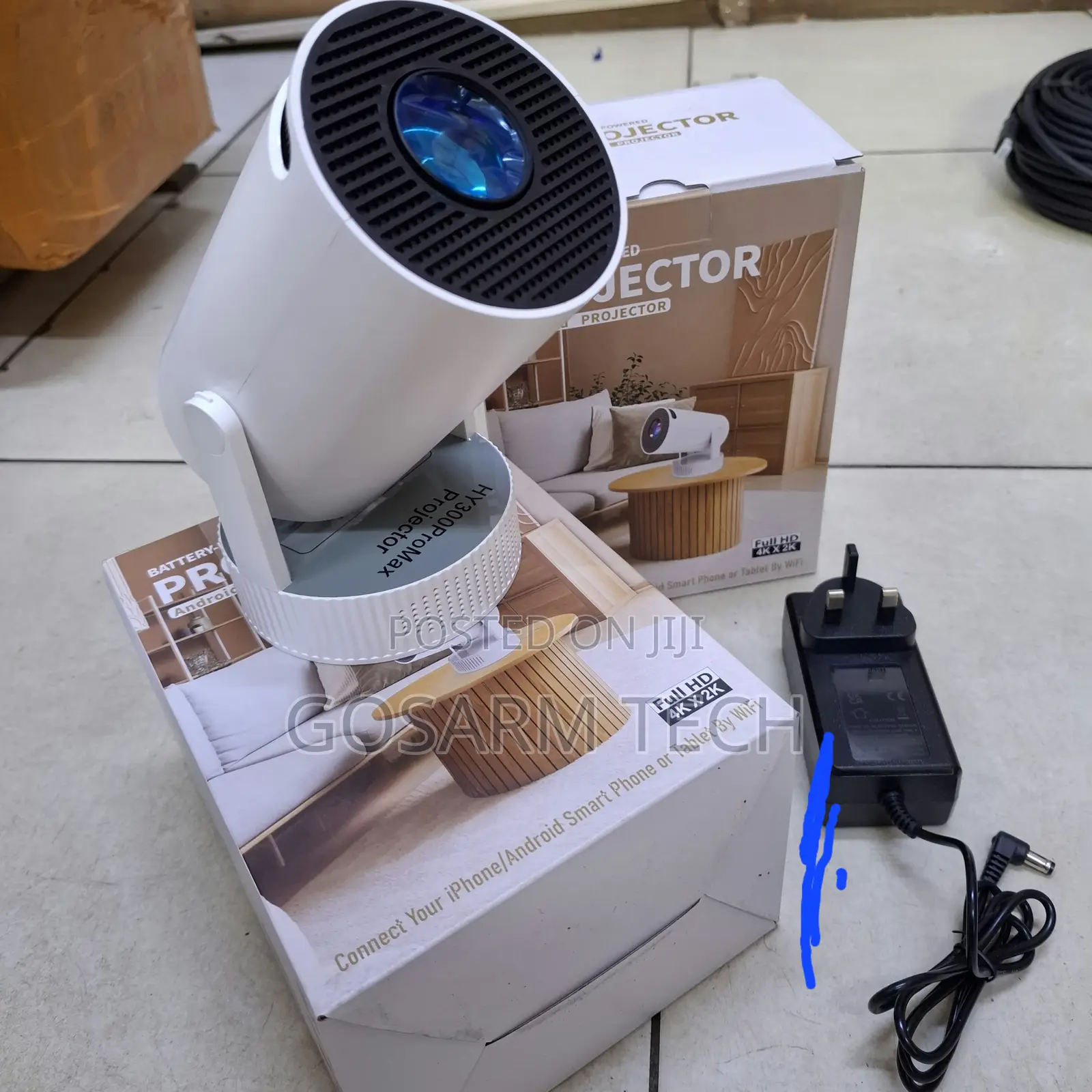 HY300 Pro Max Mini Android Projector – Battery Powered Projector