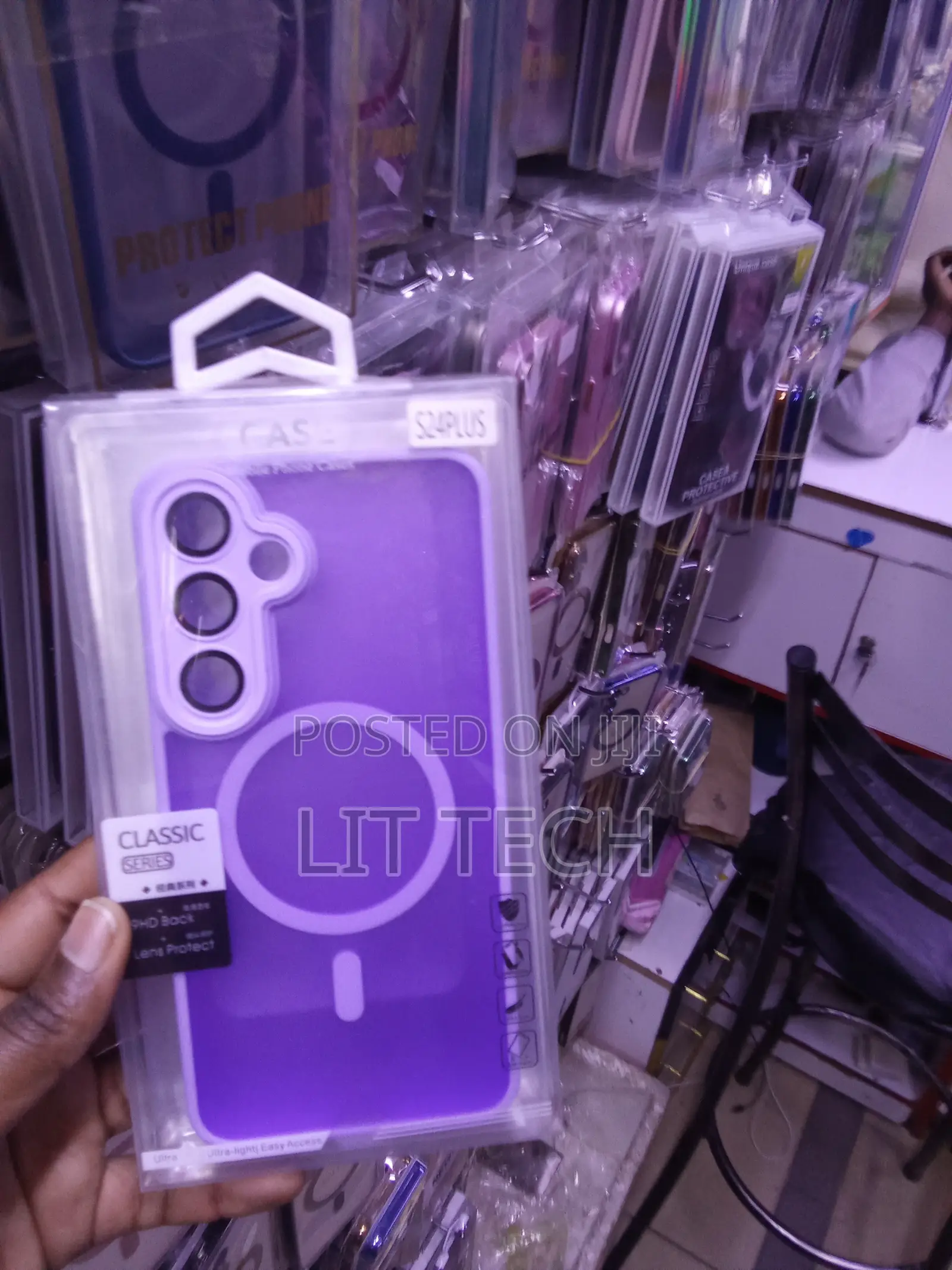 Matte MagSafe Purple Case With Lense Protector for Samsung Galaxy S24+