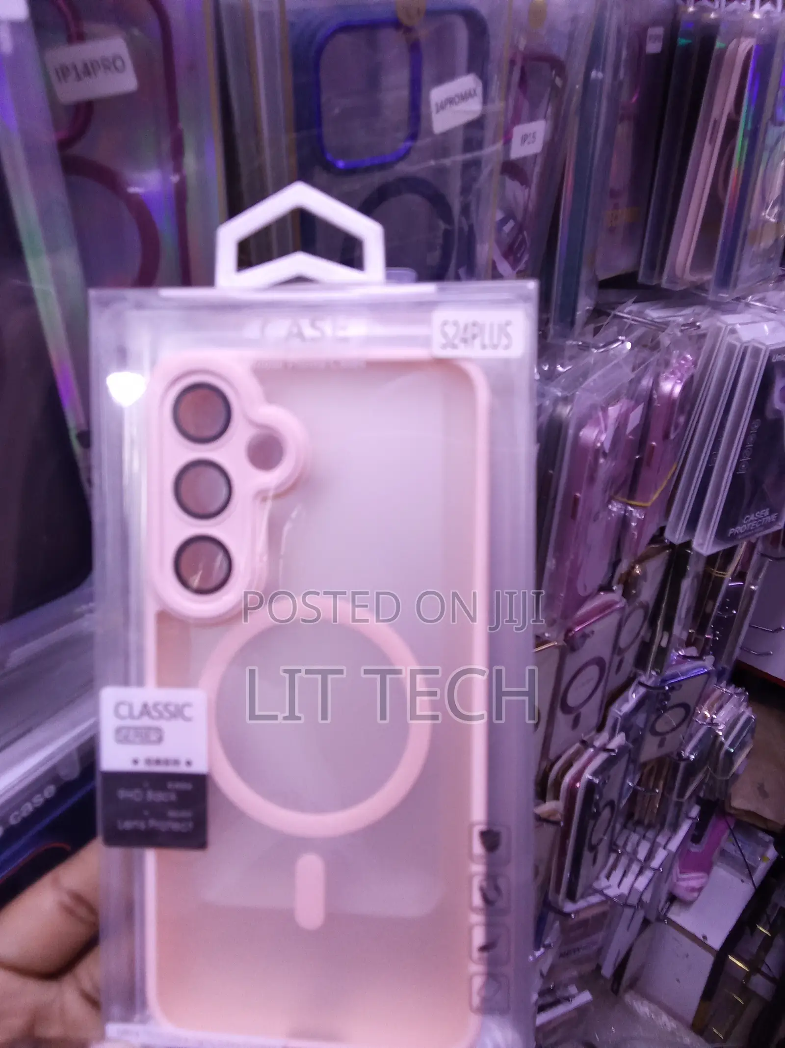 Translucent Matte MagSafe Pink Case With Lense for Samsung Galaxy S24+