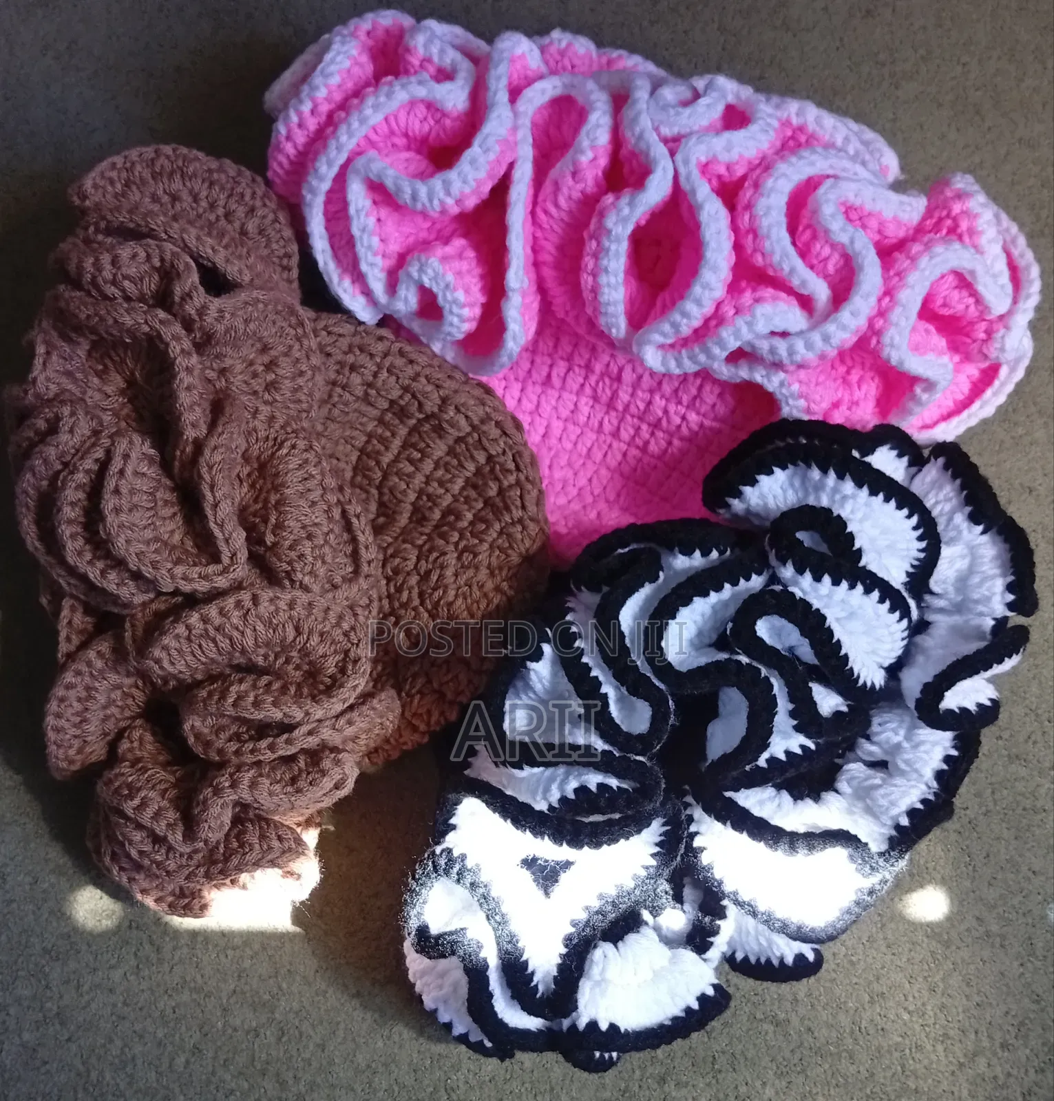 Handmade Crochet Ruffle Hats