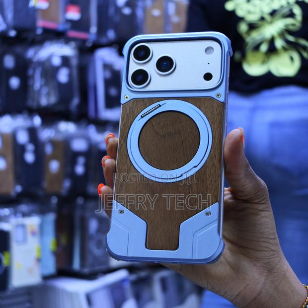 Premium Wood Grain MagSafe Cases 360° Rotating iPhone 17 Pro Max - thumbnail 2