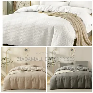 *Waffle Weaving Poplin Luxurious Soft Cotton Duvet Cover Set*