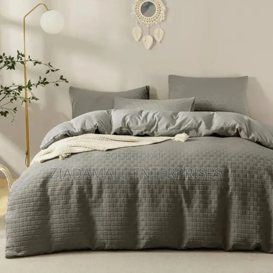 *Waffle Weaving Poplin Luxurious Soft Cotton Duvet Cover Set*