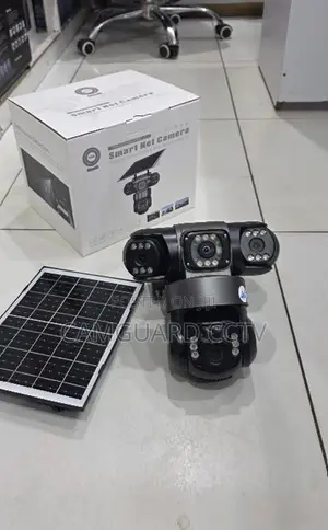 Outdoor Solar Powered Smart V380 Camera Triple Lens 3 Screens WiFi PTZ