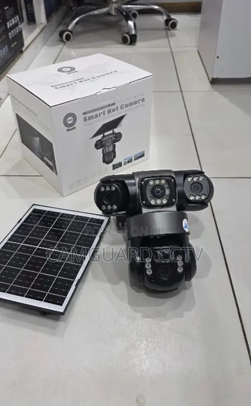 Outdoor Solar Powered Smart V380 Camera Triple Lens 3 Screens WiFi PTZ