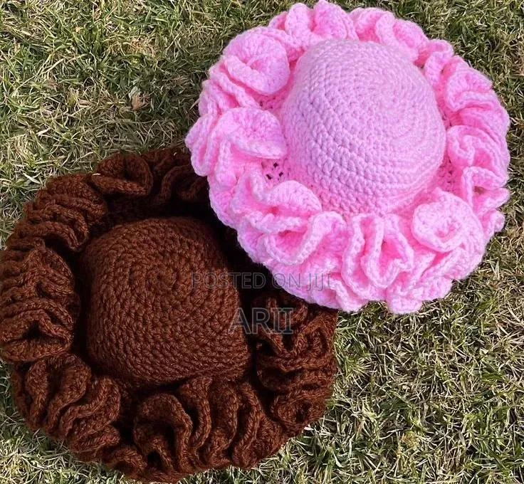 Handmade Crochet Ruffle Hats
