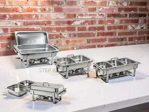 Polished Steel Finish 11L Stainless Steel Triple Chafing Dish