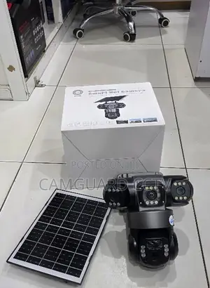 V380pro Solar Powered Smart Net Camera Triple Lens PTZ Security Camera