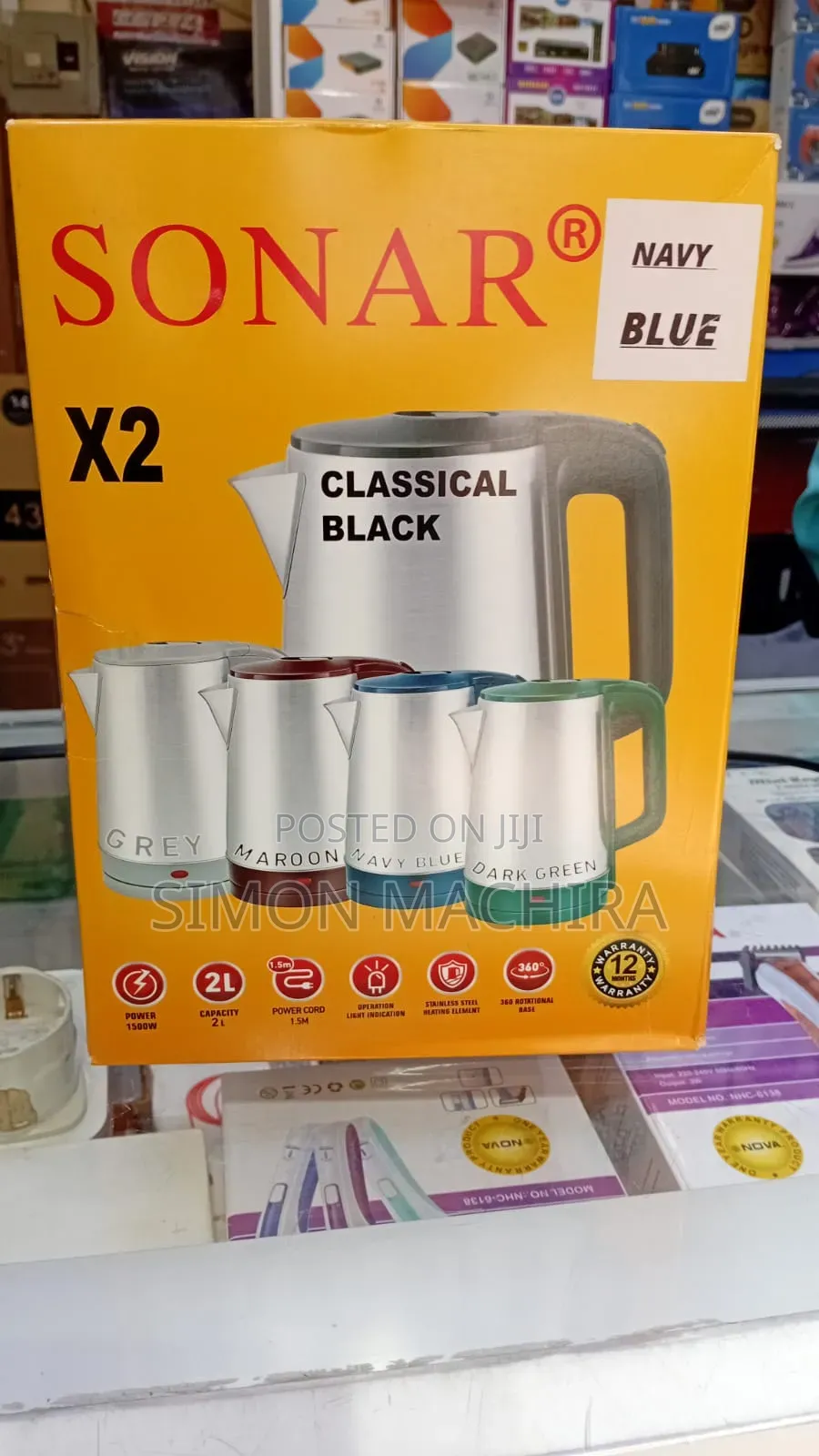 Sonar X2 Stainless Steel Cordless Electric Kettle